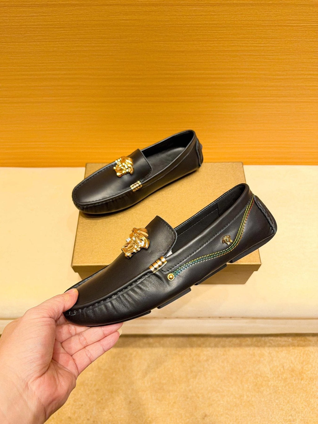Versace Black Medusa Loafers — front