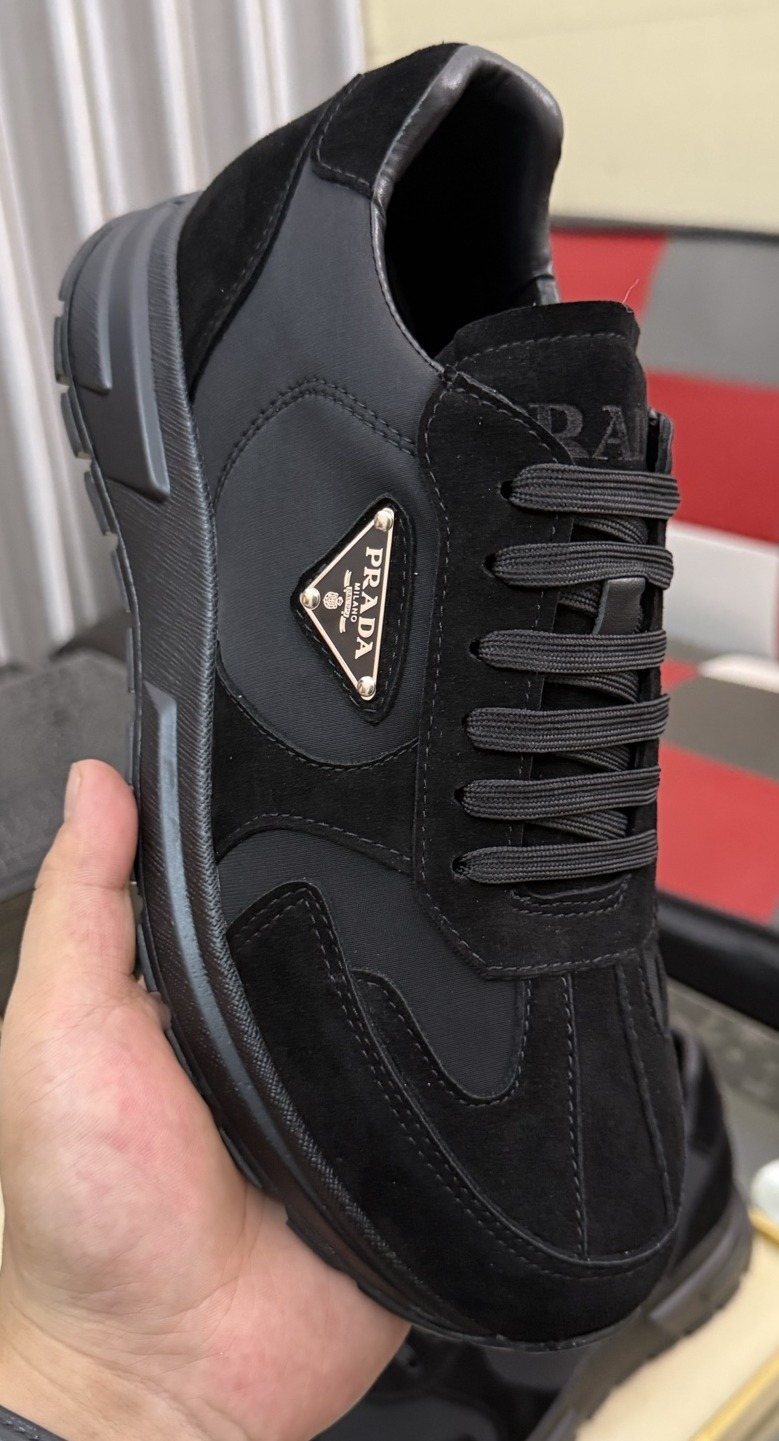 Prada Black Triangle Badge Sneakers — hero
