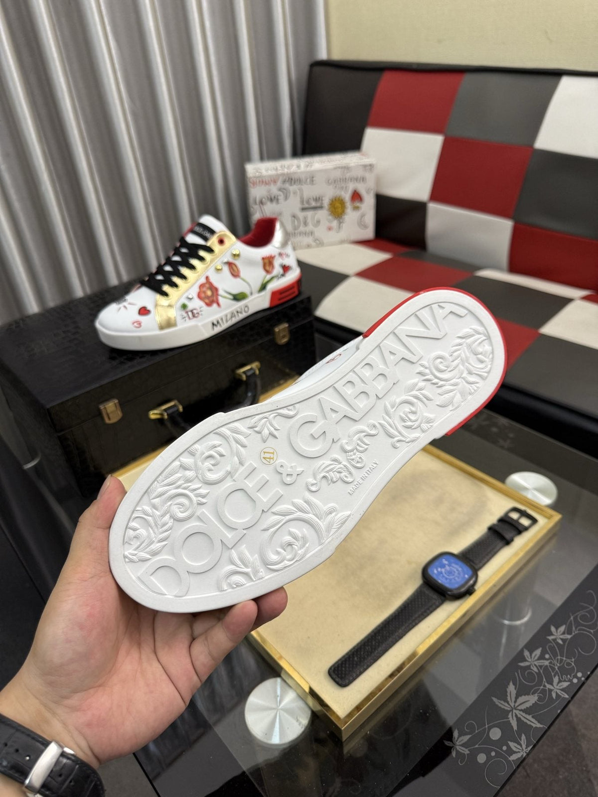 Dolce & Gabbana Floral Print Low-Top Sneakers — back