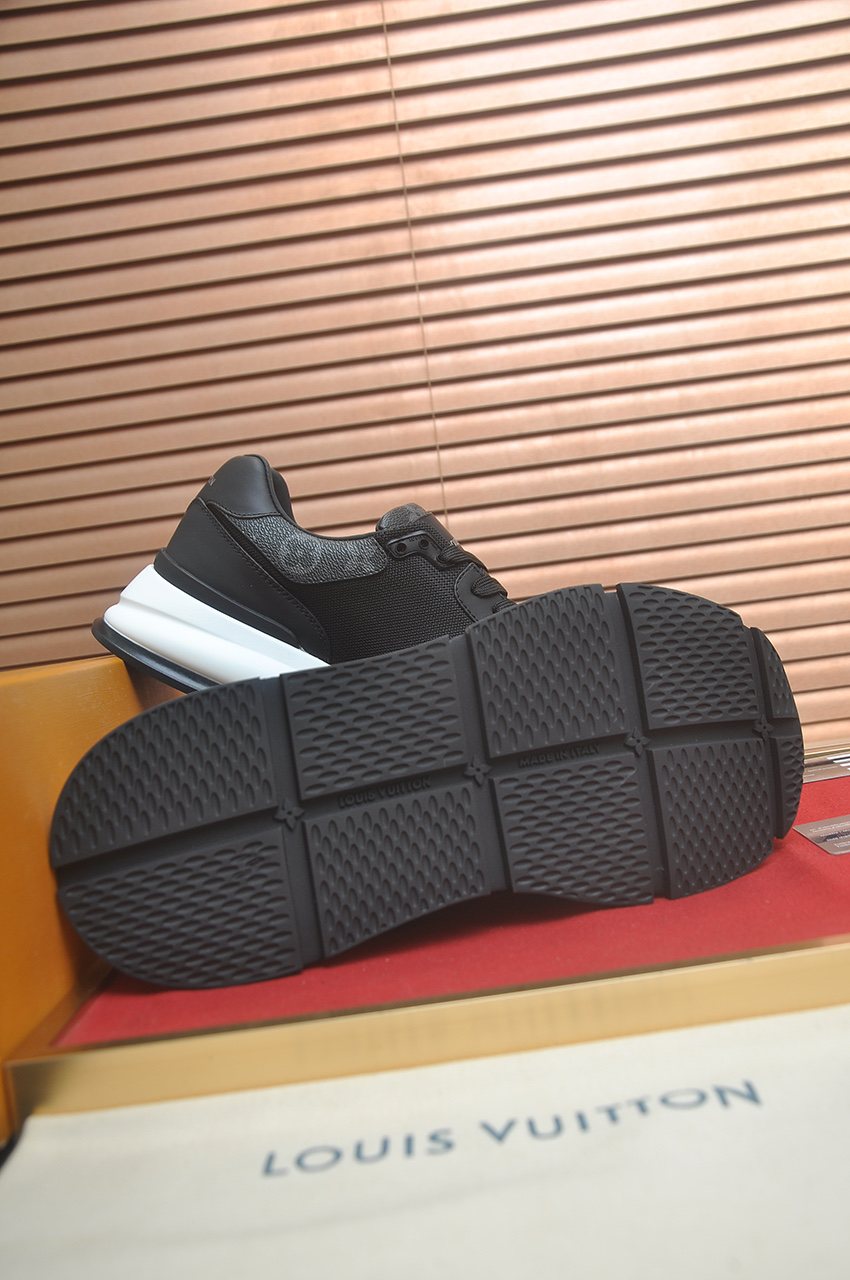Louis Vuitton Black Leather Low-Top Sneakers — detail