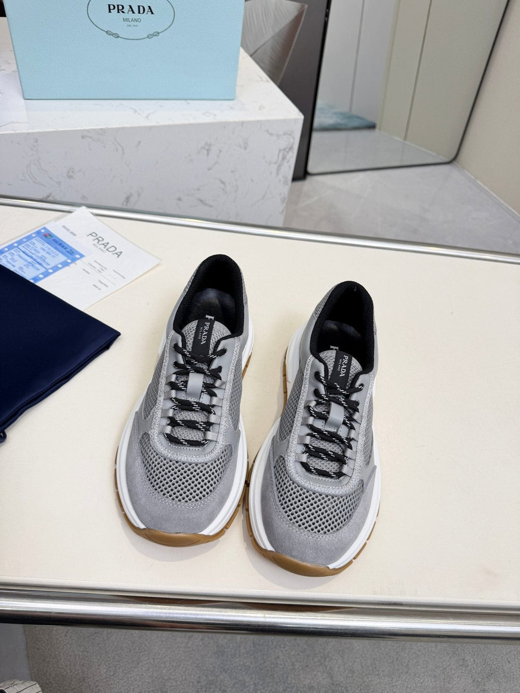 Prada Mesh Panel Sneakers — front