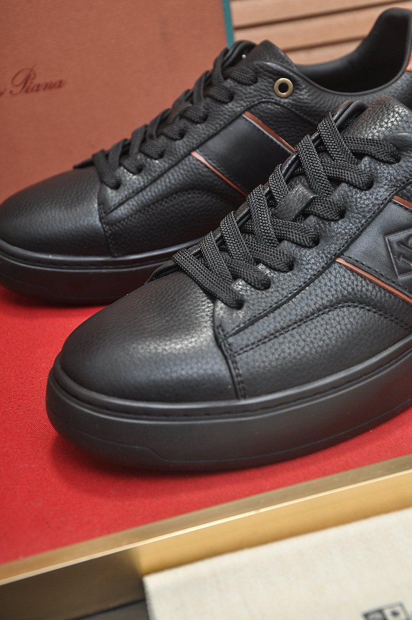 Loro Piana Textured Low-Top Sneakers — detail