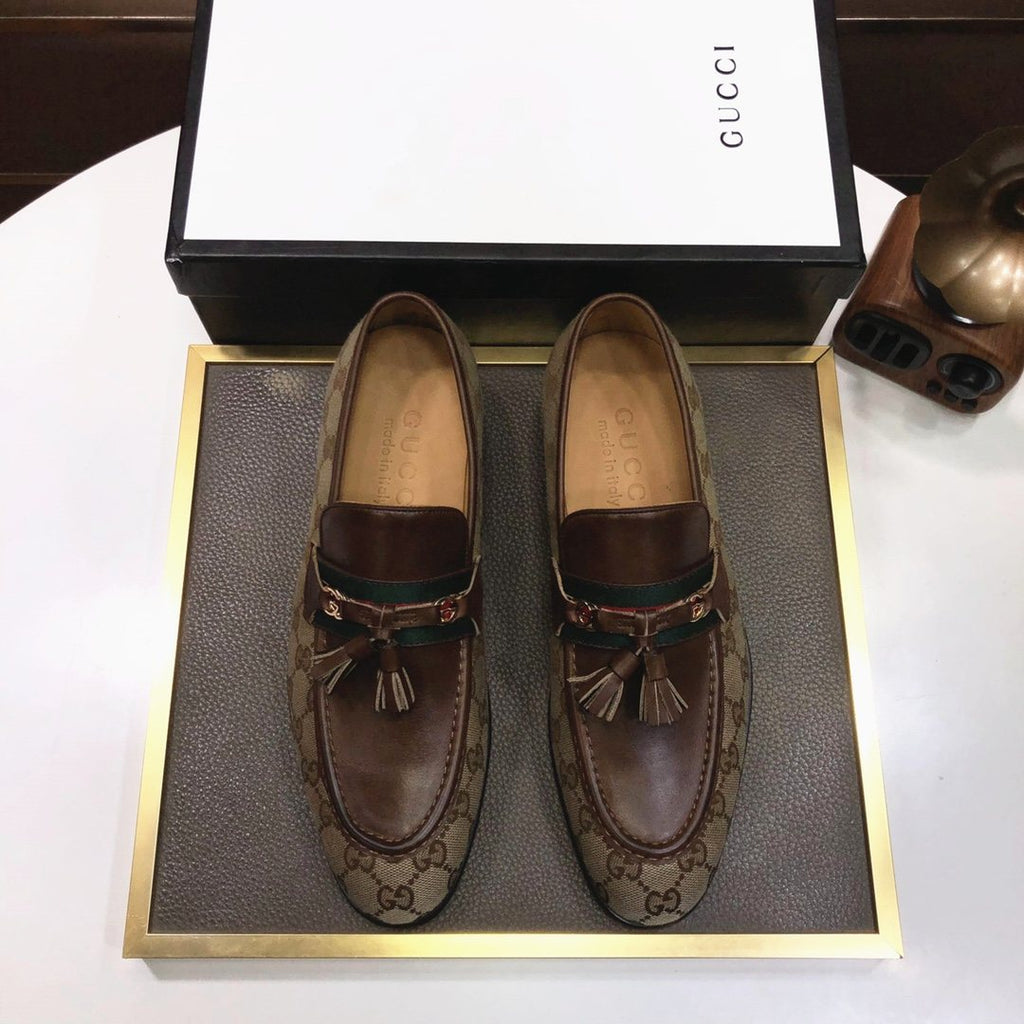Gucci Monogram Tassel Loafers — front