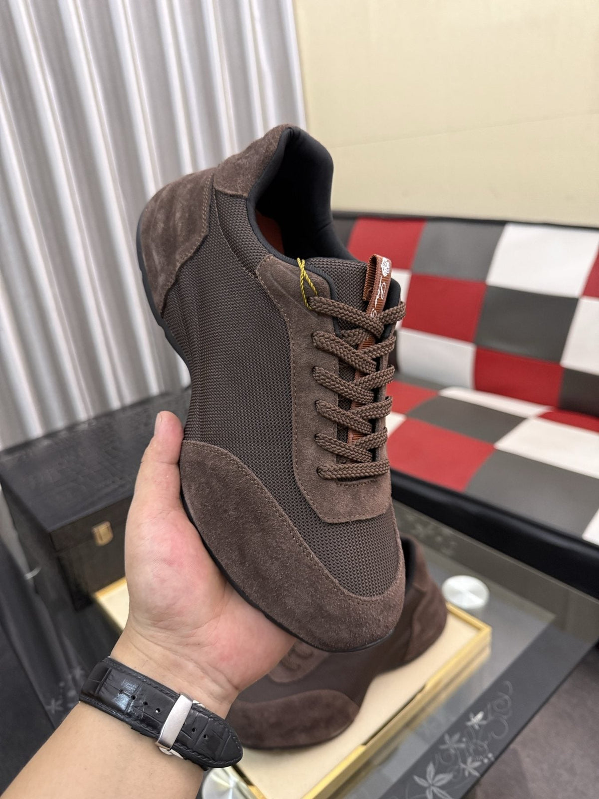 Loro Piana Low-Top Lace-Up Sneakers — side