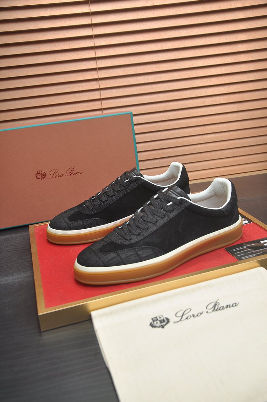 Loro Piana Low-Top Gum Sole Sneakers — side