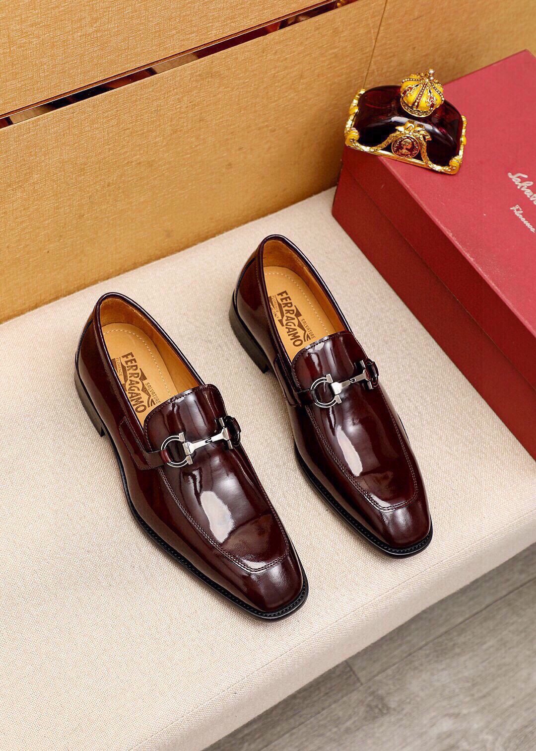 Ferragamo Buckle Leather Loafers — hero