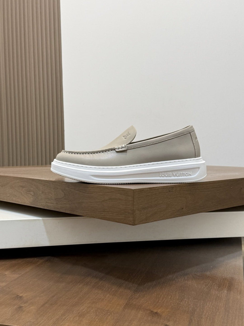 Louis Vuitton Contrast-Stitched Slip-On Sneakers — side