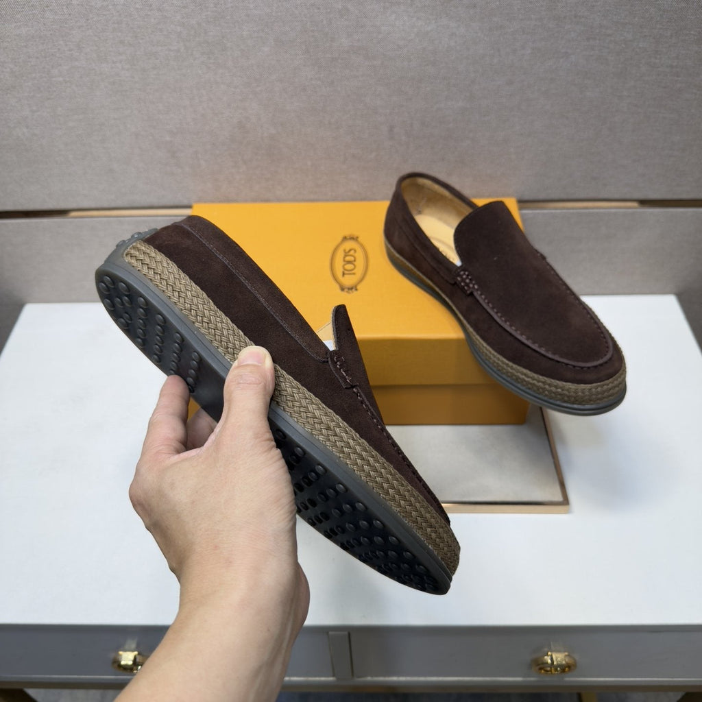 TOD'S Textured Slip-On Loafers — back