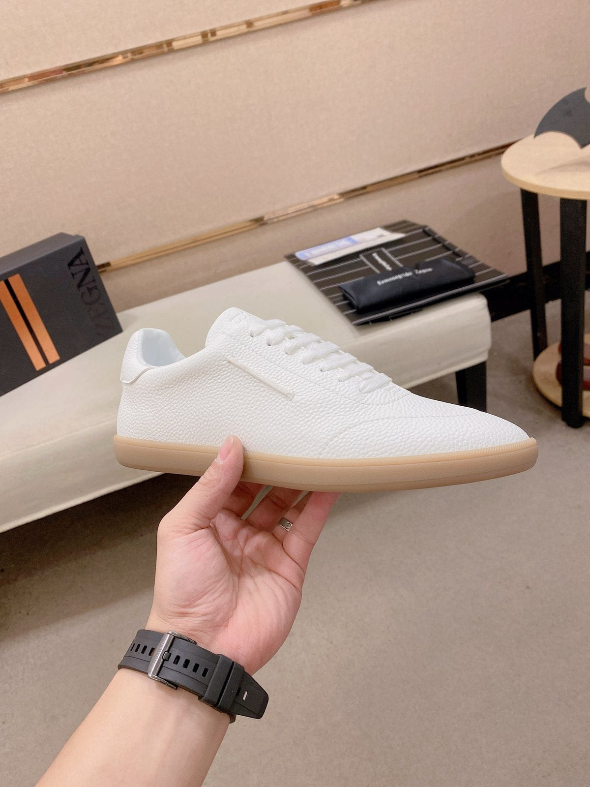Zegna Suede Low-Top Sneakers — side