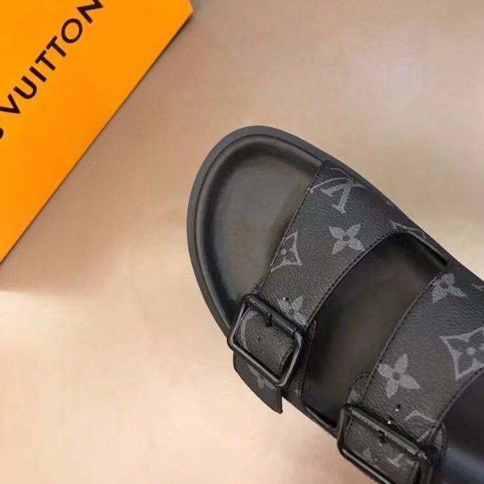 Louis Vuitton Monogram Buckle Slide Sandals — detail