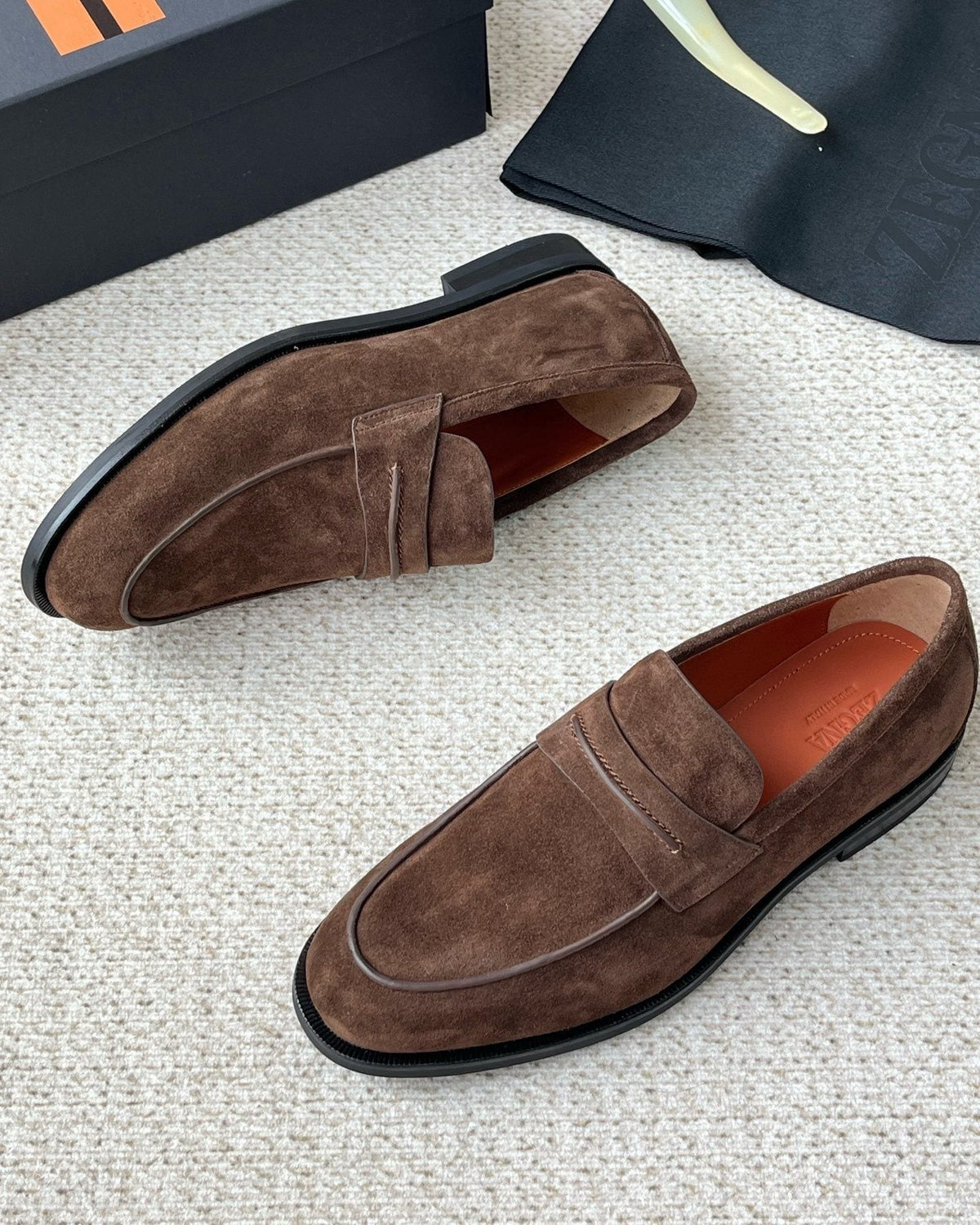 Zegna Penny Loafers — front