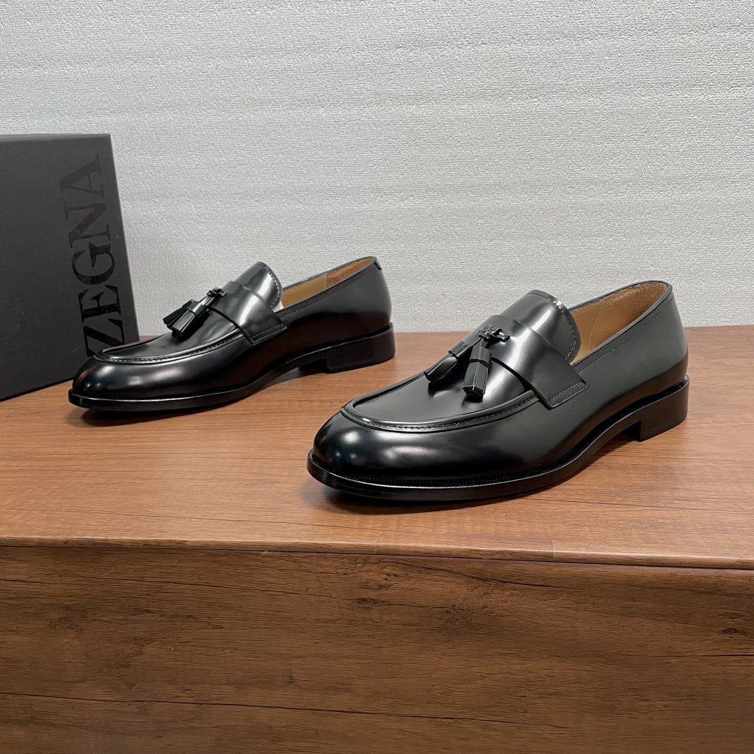 Zegna Tassel Strap Loafers — front