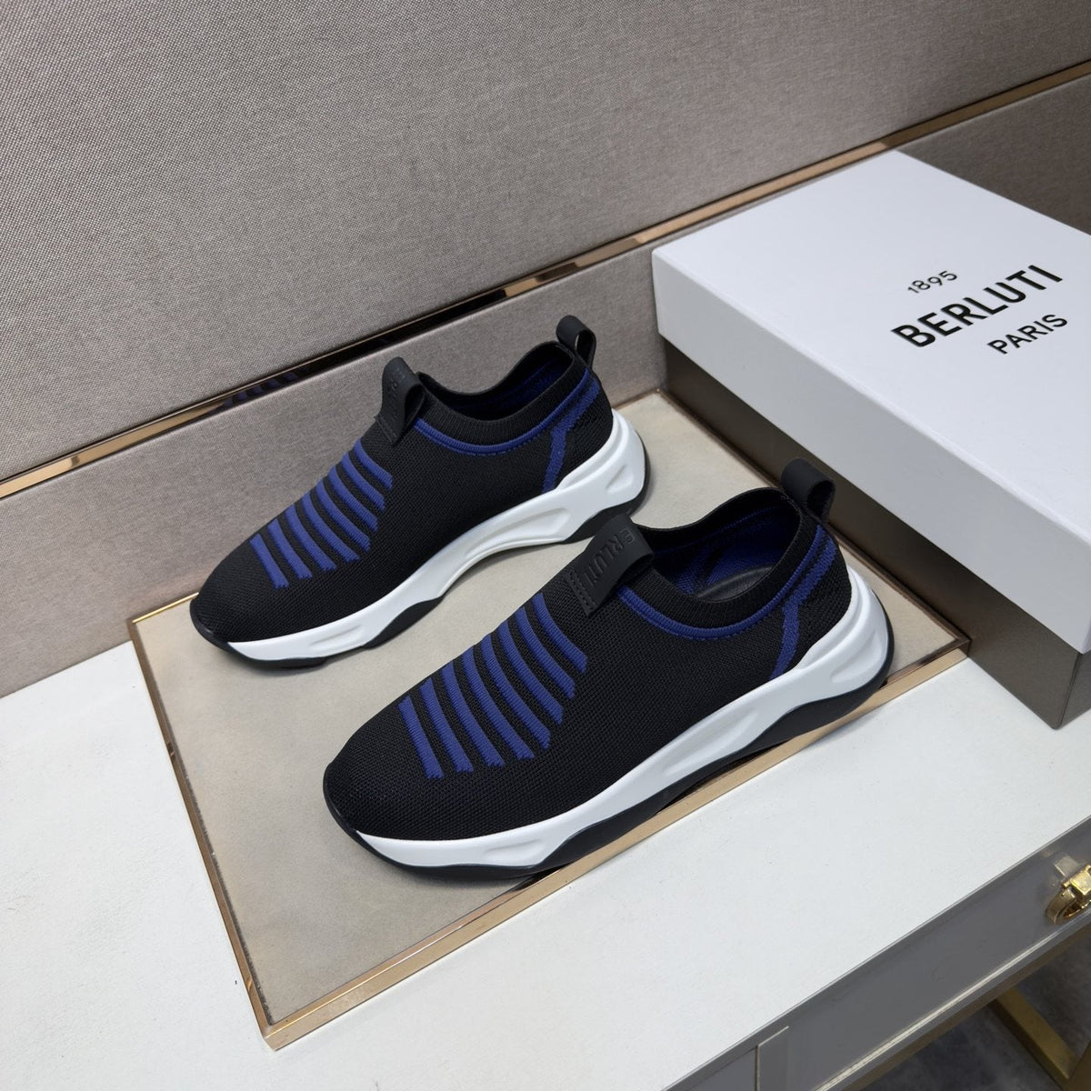 Berluti Ribbed Slip-On Sneakers — front