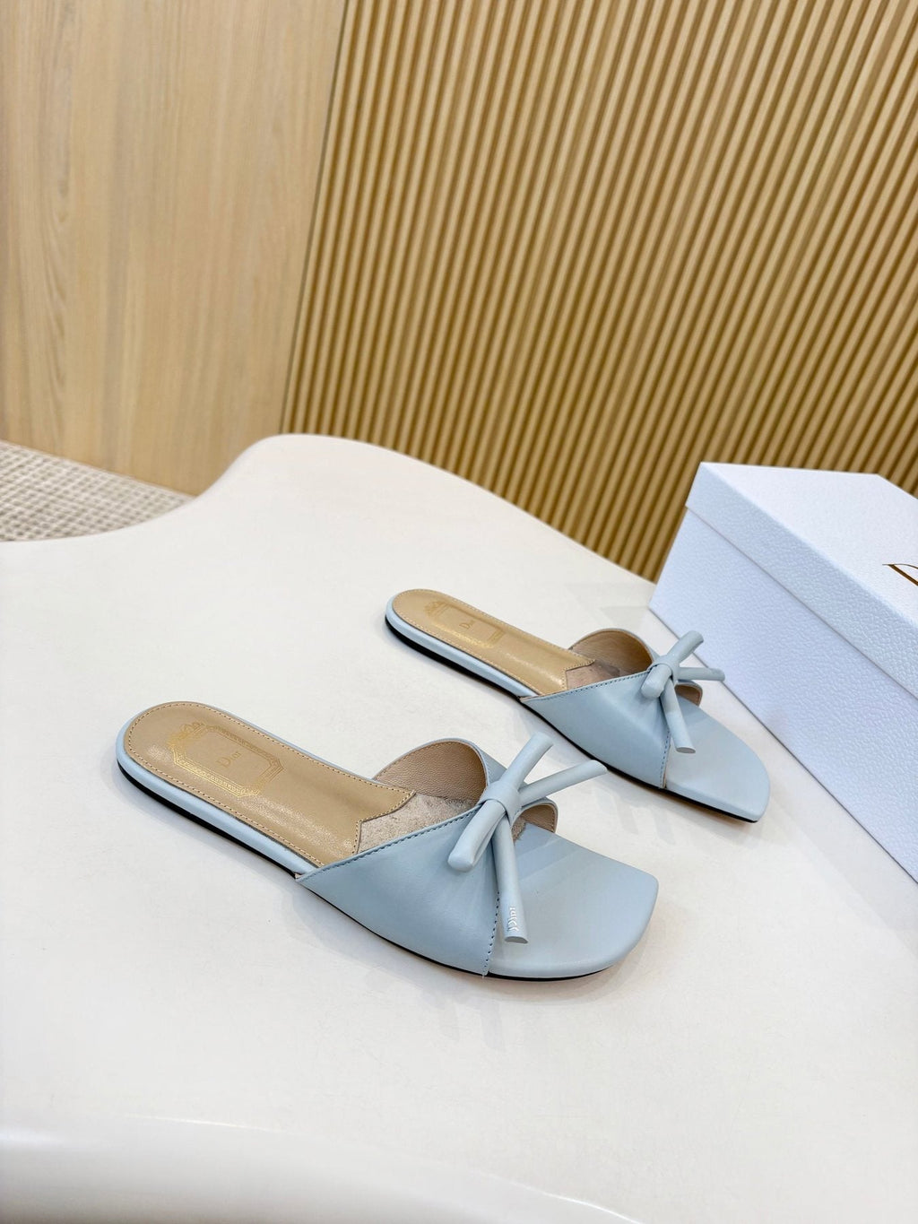 Dior Bow-Detail Slide Sandals — front