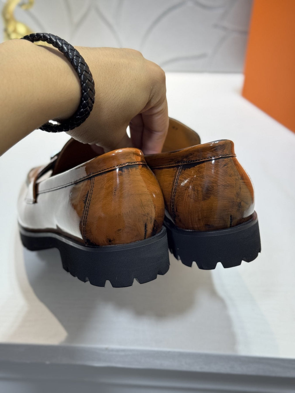 Hermès Lug Sole Loafers — back