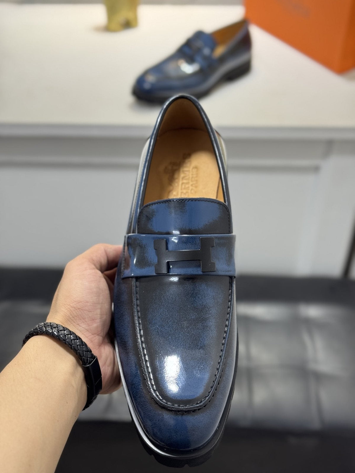Hermès Lug Sole Loafers — front