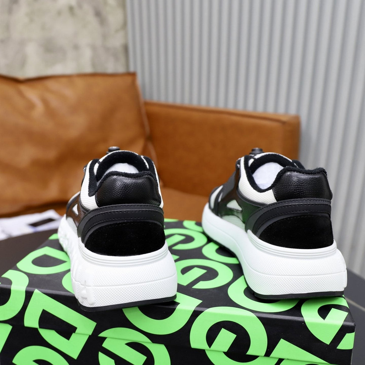 Dolce & Gabbana Black & White Athletic Sneakers — back