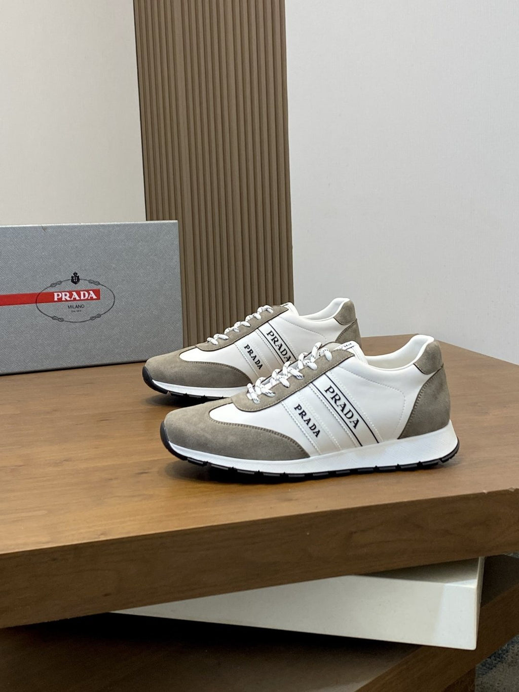 Prada Color-Block Low-Top Sneakers — front