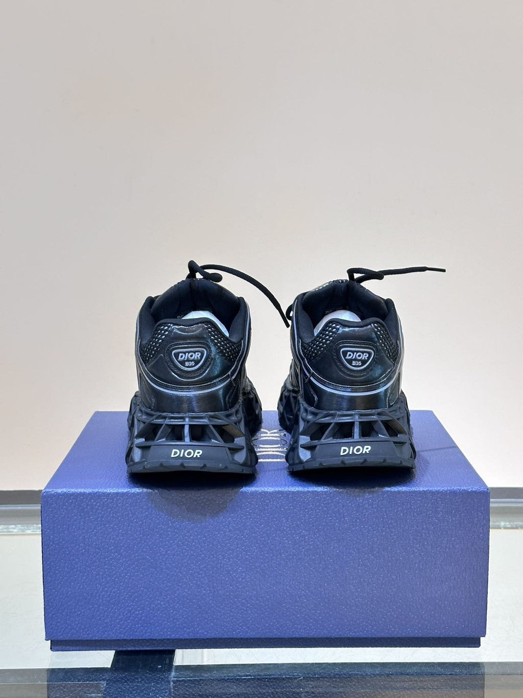 Dior B35 Black Turquoise Sneakers — back