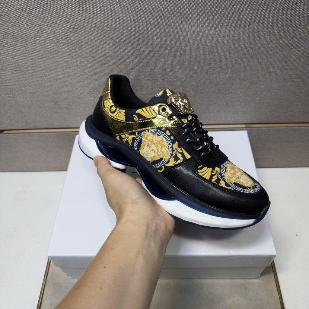 Versace Gold-Panel Low-Top Sneakers — model