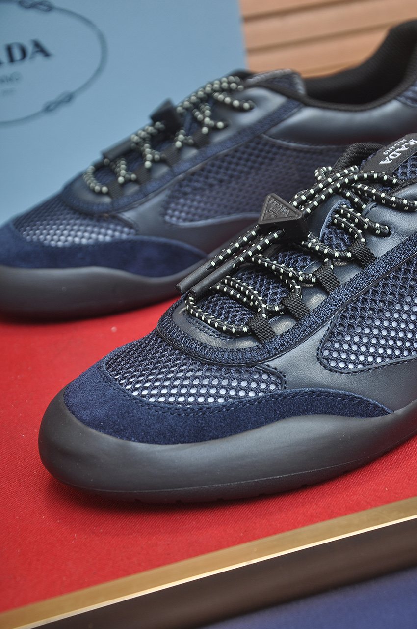 Prada Mesh Panel Low-Top Sneakers — detail