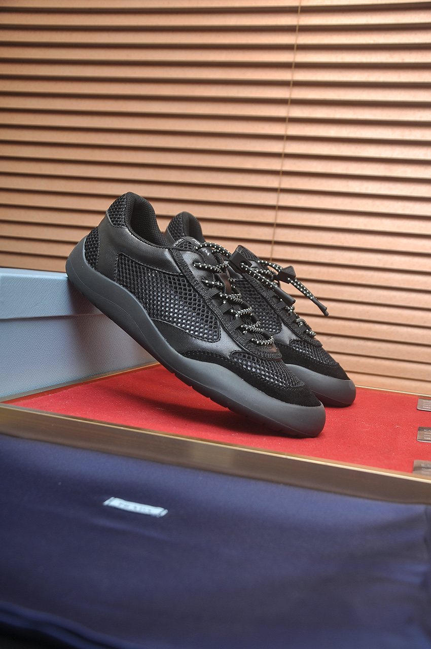 Prada Mesh Panel Low-Top Sneakers — side