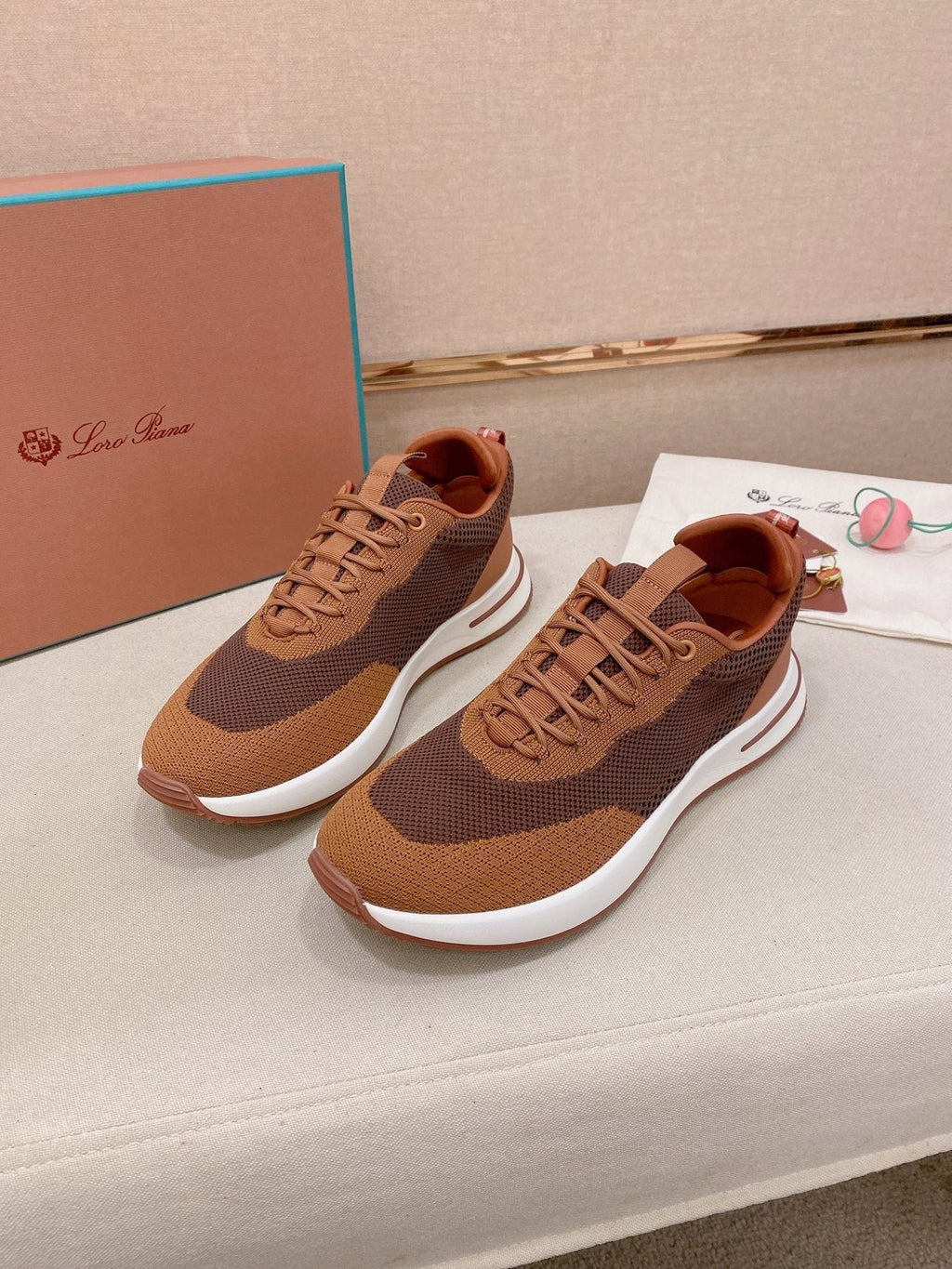Loro Piana Knit Low-Top Sneakers — front