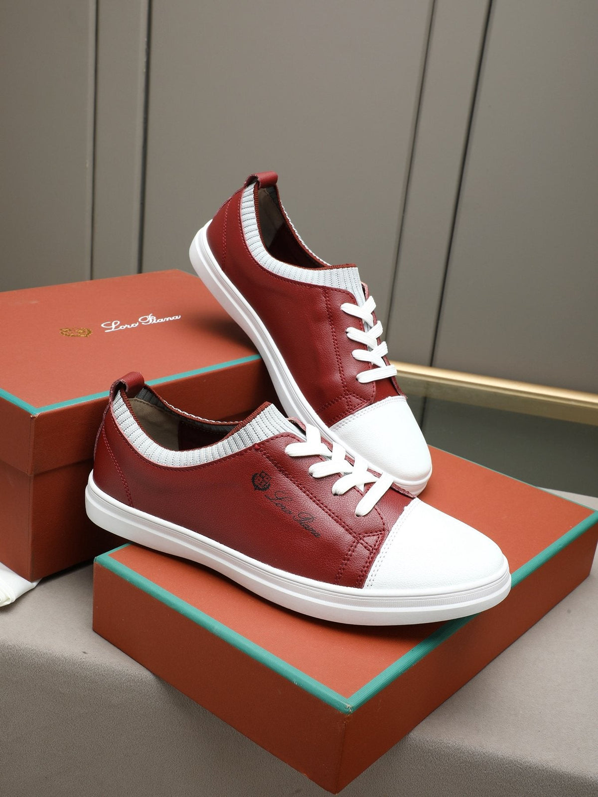 Loro Piana Lace-Up Low-Top Sneakers — front