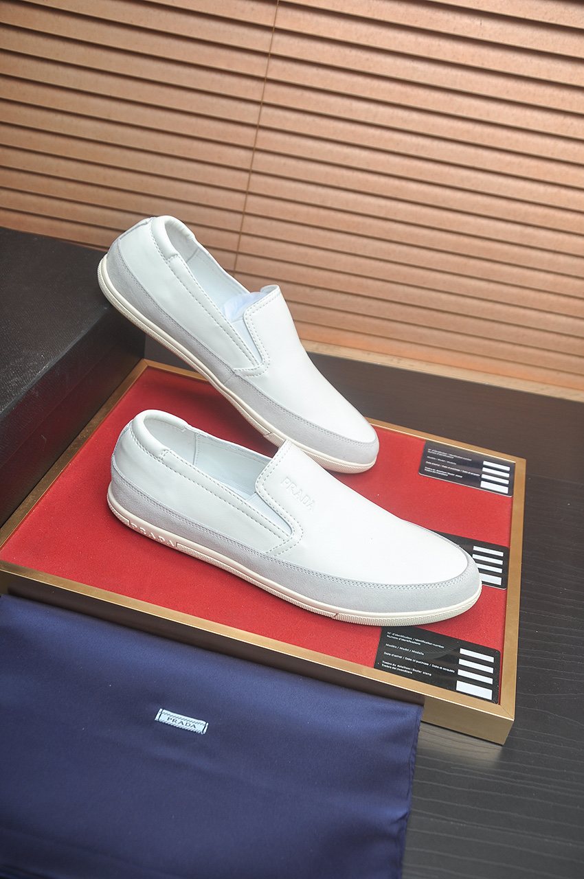 Prada Men’s Smooth Slip-On Shoes — side