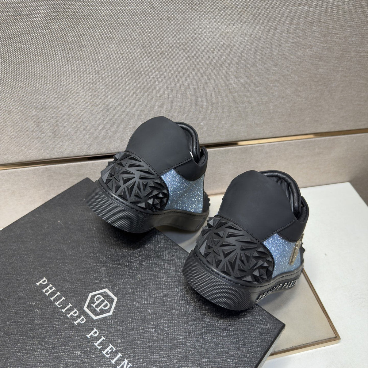 Philipp Plein Textured Logo High-Top Sneakers — back