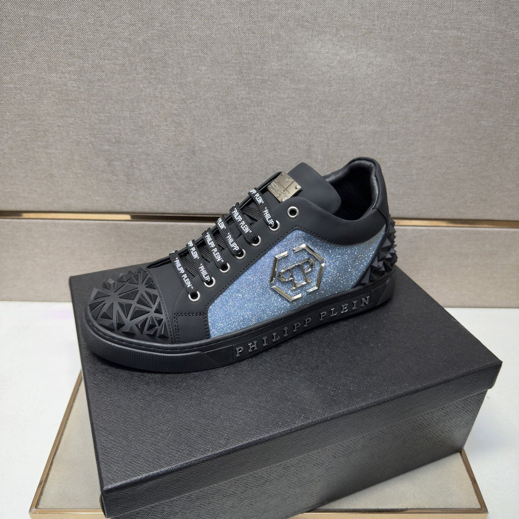 Philipp Plein Studded Panel Low-Top Sneakers — side
