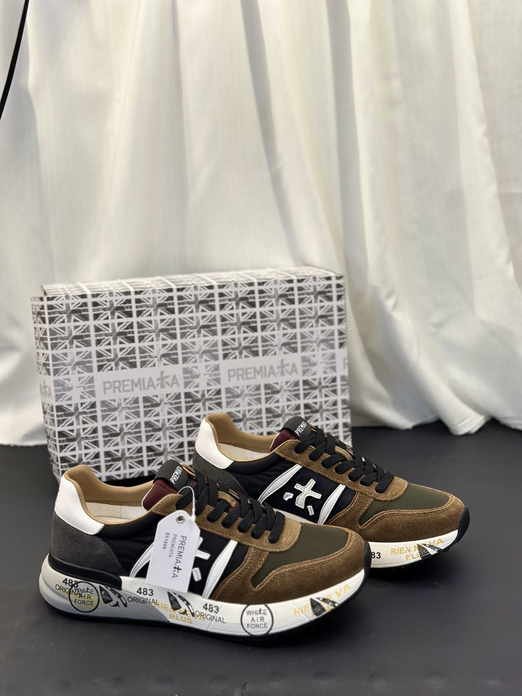 PREMIATA Panel-Detail Men's Sneakers — side