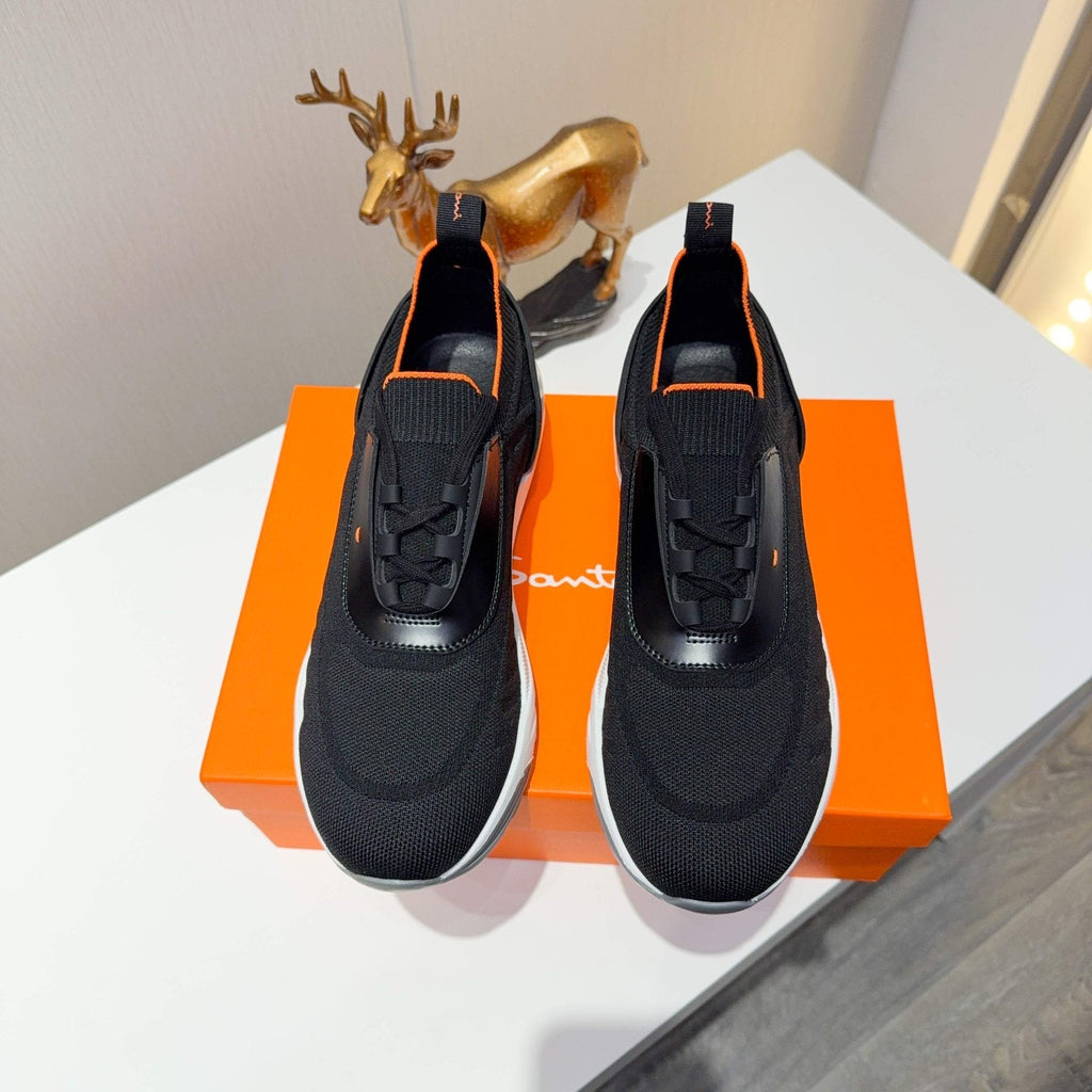 Santoni Men's Knit Lace-Up Sneakers — front