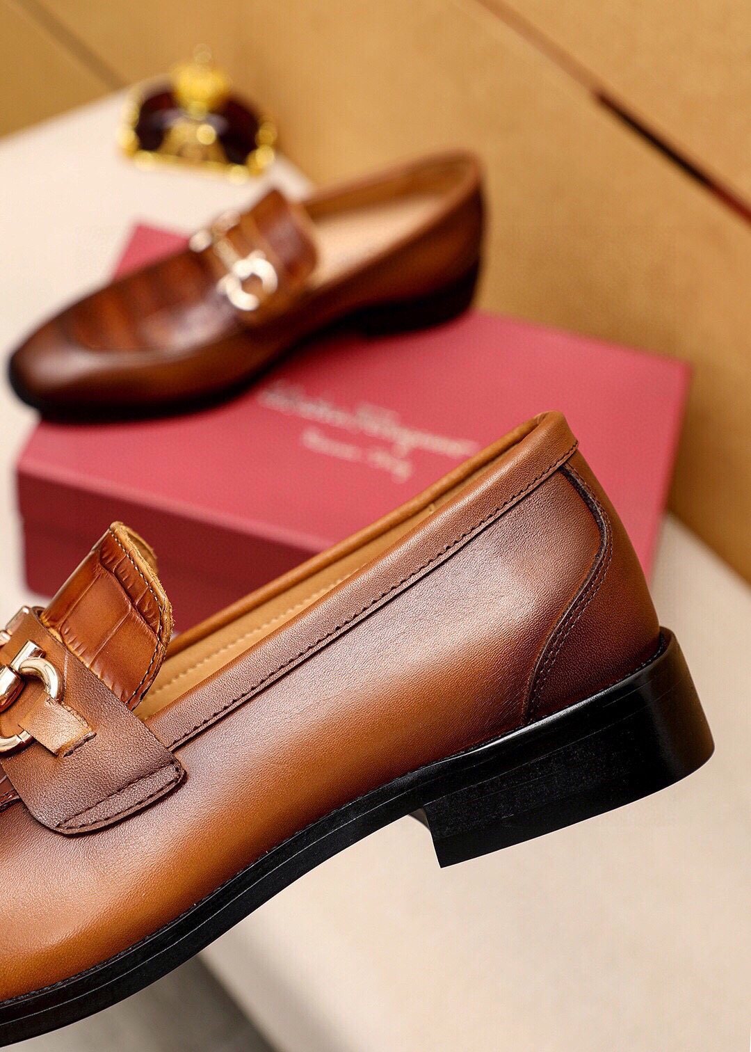 Ferragamo Embossed Bit Loafers — detail