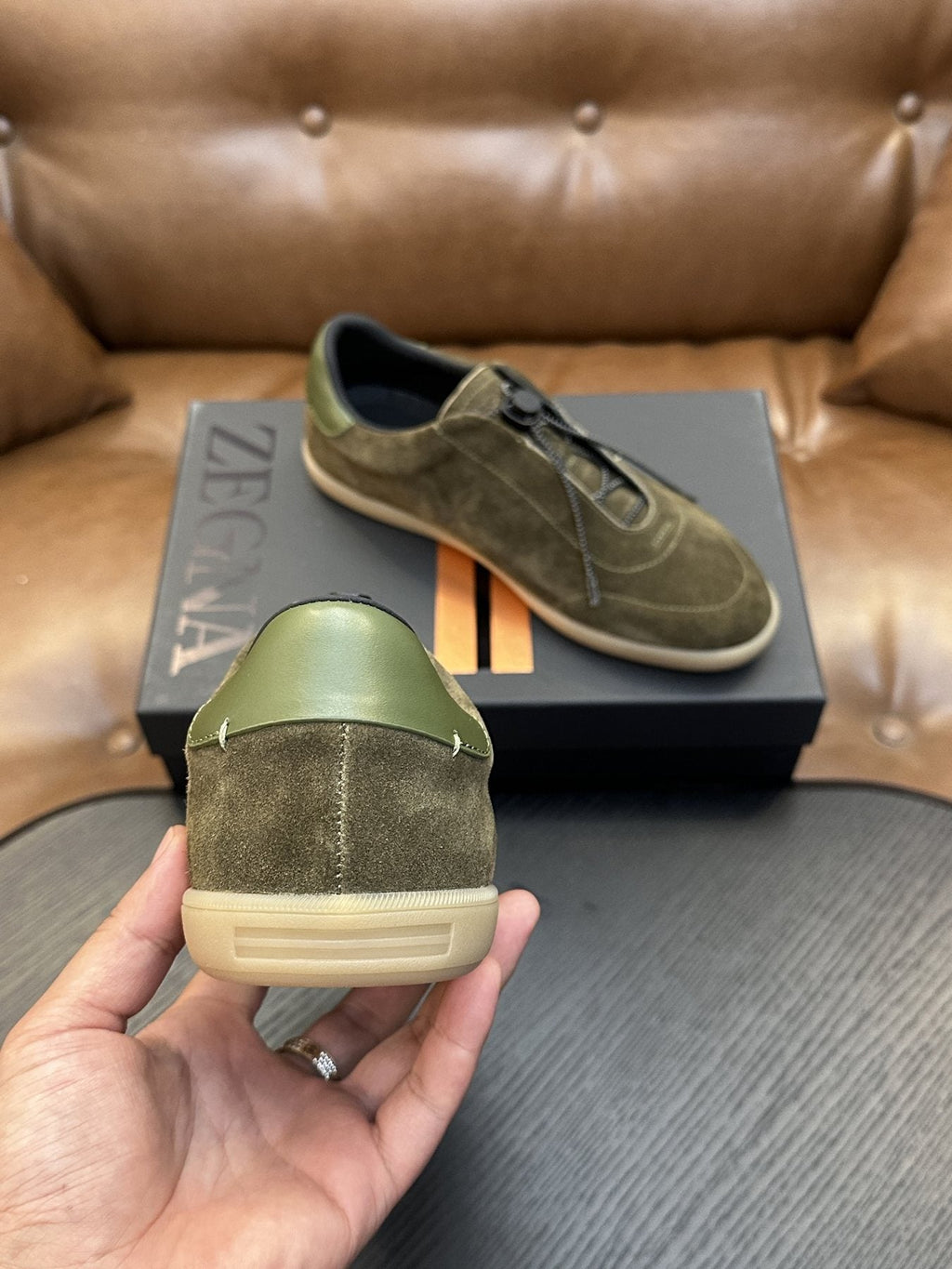 Zegna Triple Stitch Low-Top Sneakers — side