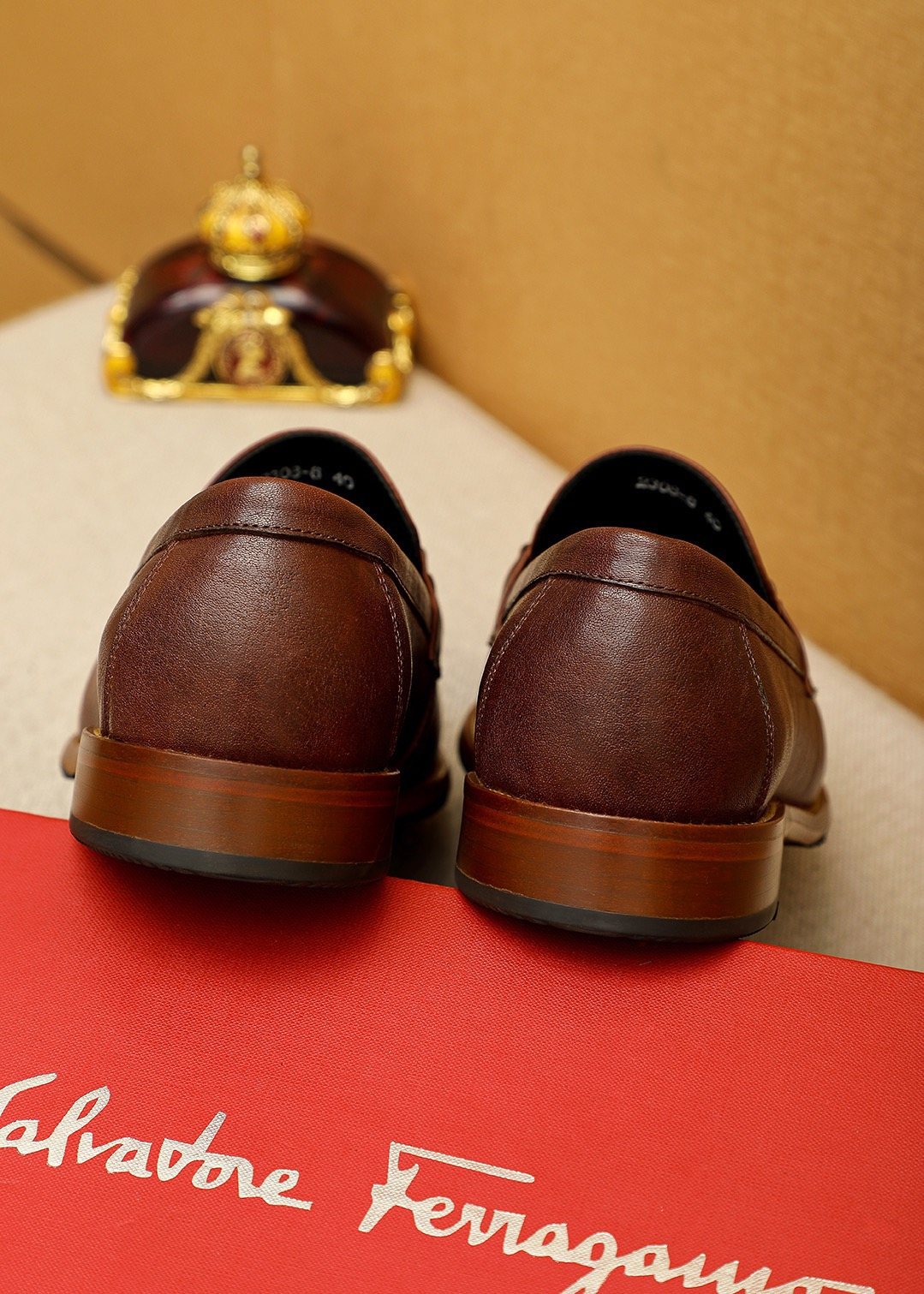 微商相册测试鞋子-Salvatore Ferragamo Men's Leather Bit Loafers — back