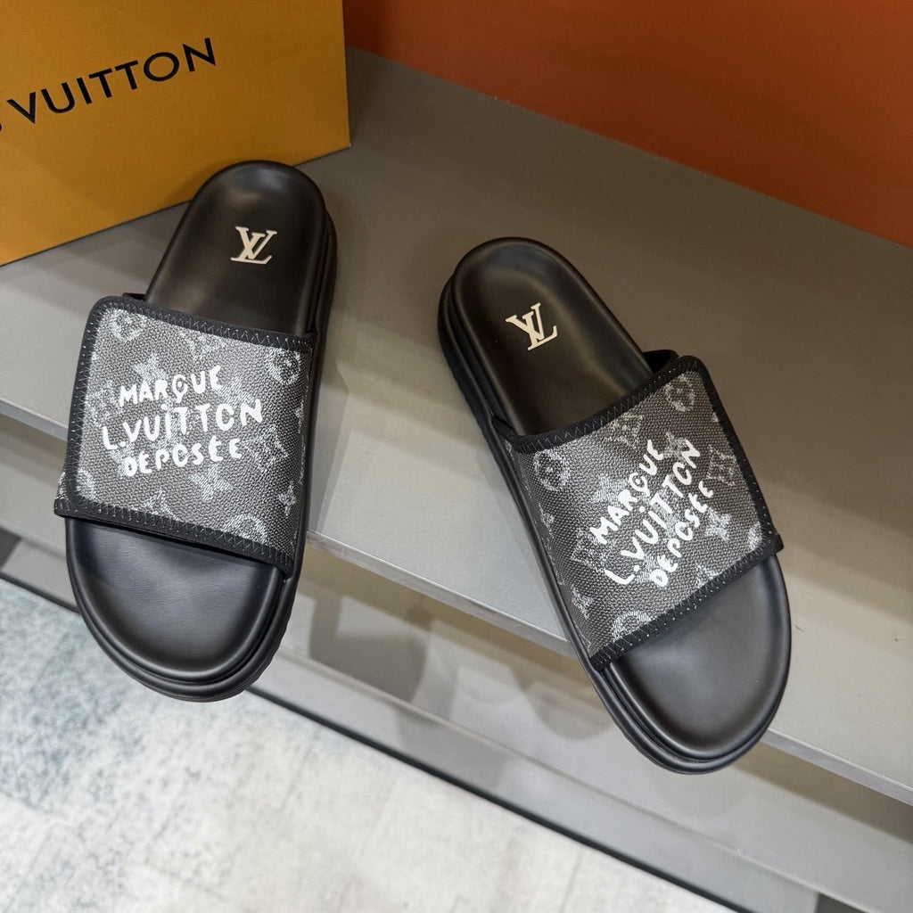Louis Vuitton Graphic Strap Slide Sandals — side