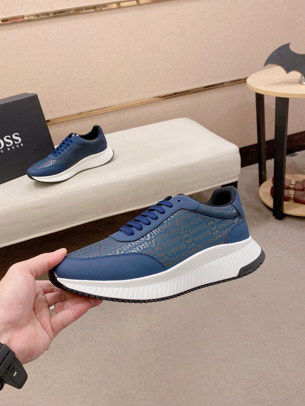 BOSS Textured Low-Top Sneakers — side