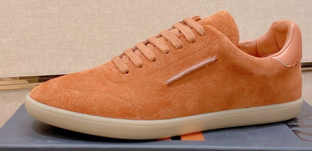 Zegna Suede Low-Top Sneakers — front