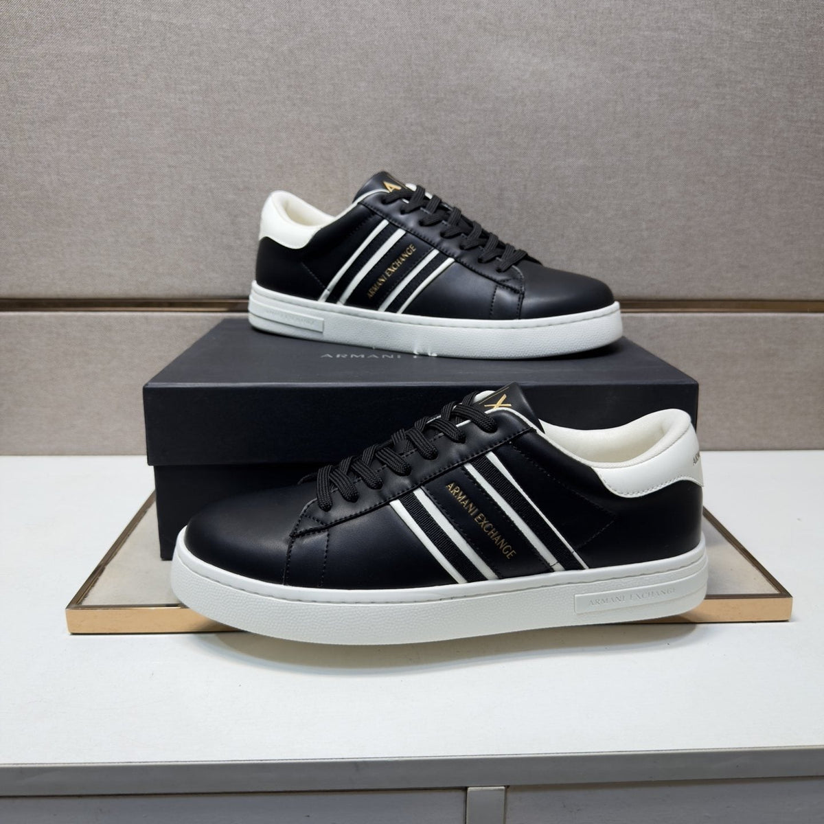 Armani Striped Low-Top Sneakers — front